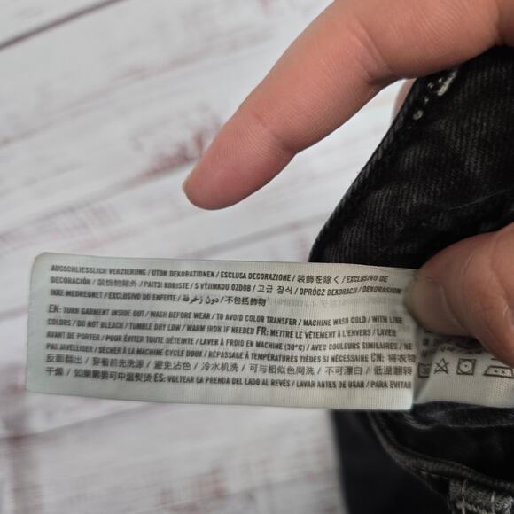 Hollister Womens HIgh Rise Vintage Baggy Jeans Sz 1R(25) Black Carpenter Gothic - Picture 9 of 13